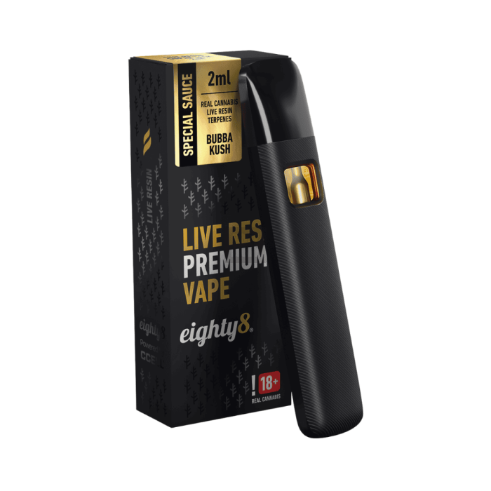 Vaporizador Desechable Live Resin CBD (2ml) Eighty8 Vaporizador Desechable Live Resin CBD (2ml) Eighty8