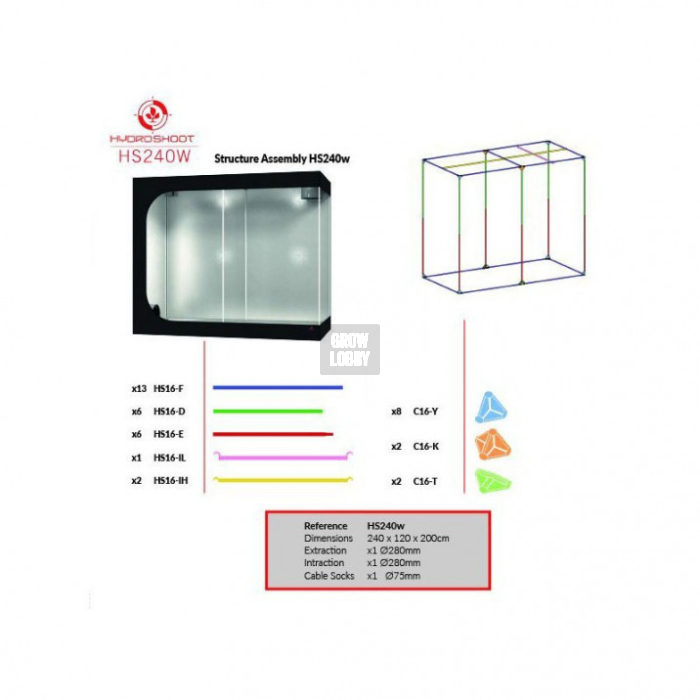 Armario Hydro Shoot 240W R2.0 (240x120x200cm)