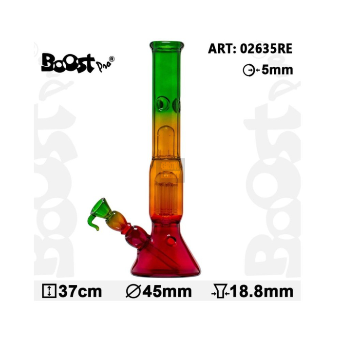 Bong Boost Rasta Beaker 37cm Ø45mm 18,8mm