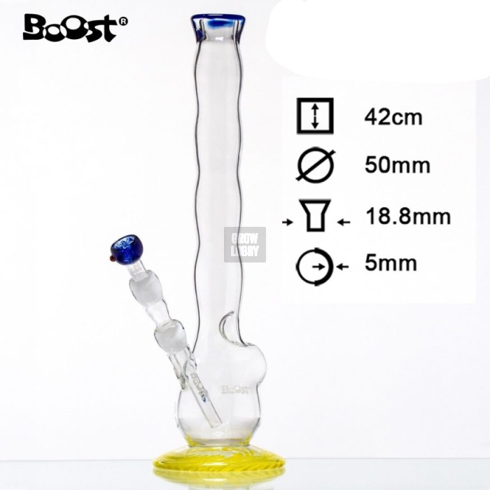 Bong Boost Wave Glass H:42cm Ø50mm 18,8mm