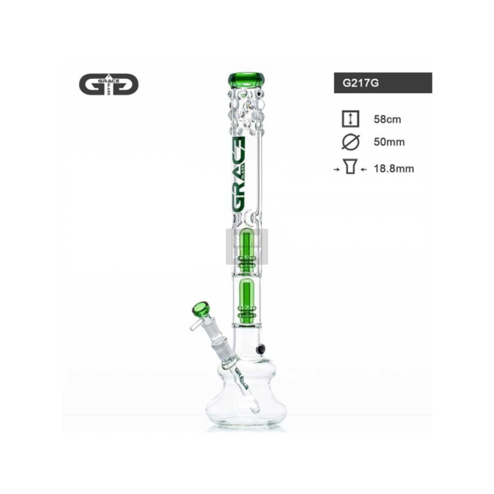 Bong Tree Green Grace Glass 58cm Ø:50mm
