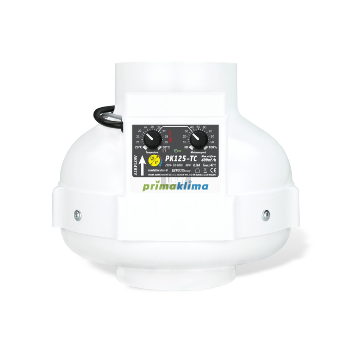Extractor PK-125TC (400m3/h) con Control Temperatura y Revoluciones Extractor PK-125TC (400m3/h) con Control Temperatura y Revoluciones