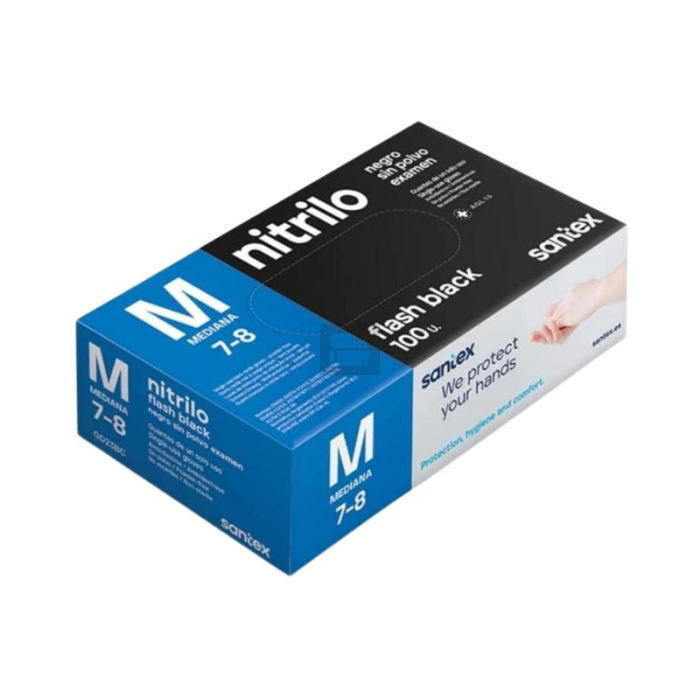 Guantes de Nitrilo Sin Polvo Flash Black (100x)