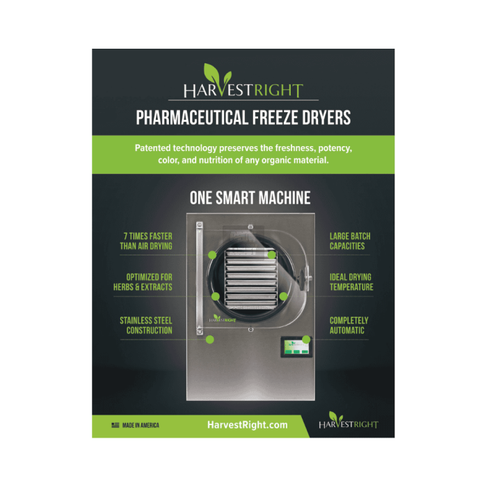 Liofilizadora Farmacéutica M Freeze Dryer Harvest Right (Con Bomba de Aceite)