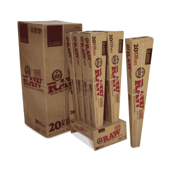 RAW Cones 20 Stage Rawket (20 Conos de 7 Medidas)