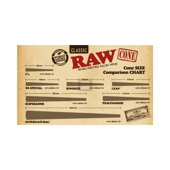 RAW Cones 20 Stage Rawket (20 Conos de 7 Medidas)