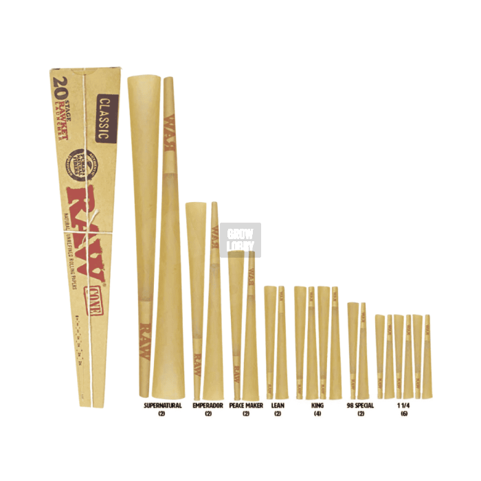 RAW Cones 20 Stage Rawket (20 Conos de 7 Medidas)