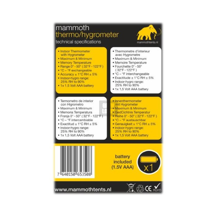 Termohigrómetro XXL Mammoth