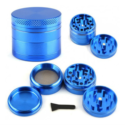 Grinder Polinizador de Aluminio CNC 4 Partes (40mm) Azul