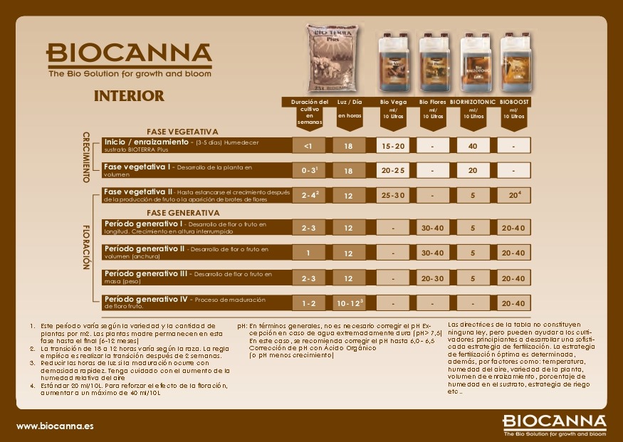 Tabla BioCanna Interior